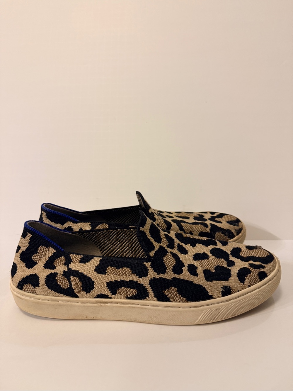 Rothy's slip on sneakers, Desert Cat leopard print, size 8.5